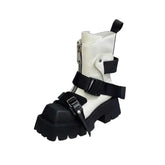 Punk-Rock Zipper Buckle Short Boots